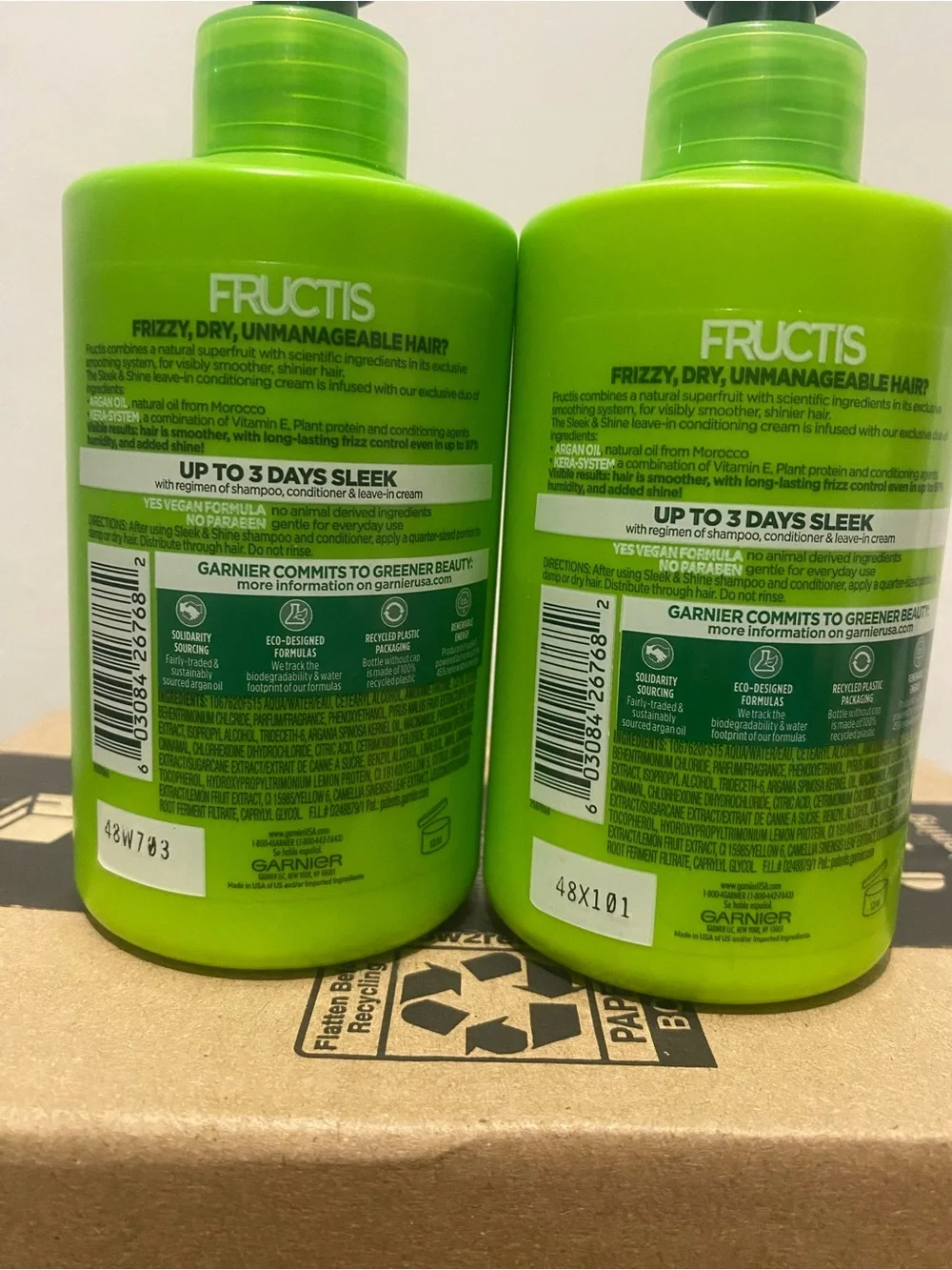 Garnier Fructis Sleek & Shine Leave-In Conditioning Cream - Bright Green